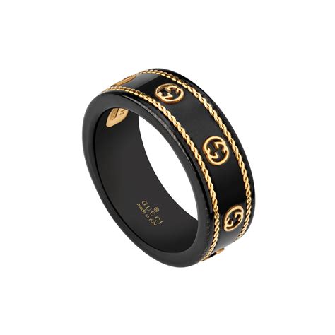 gucci black ring mens|gucci black and gold ring.